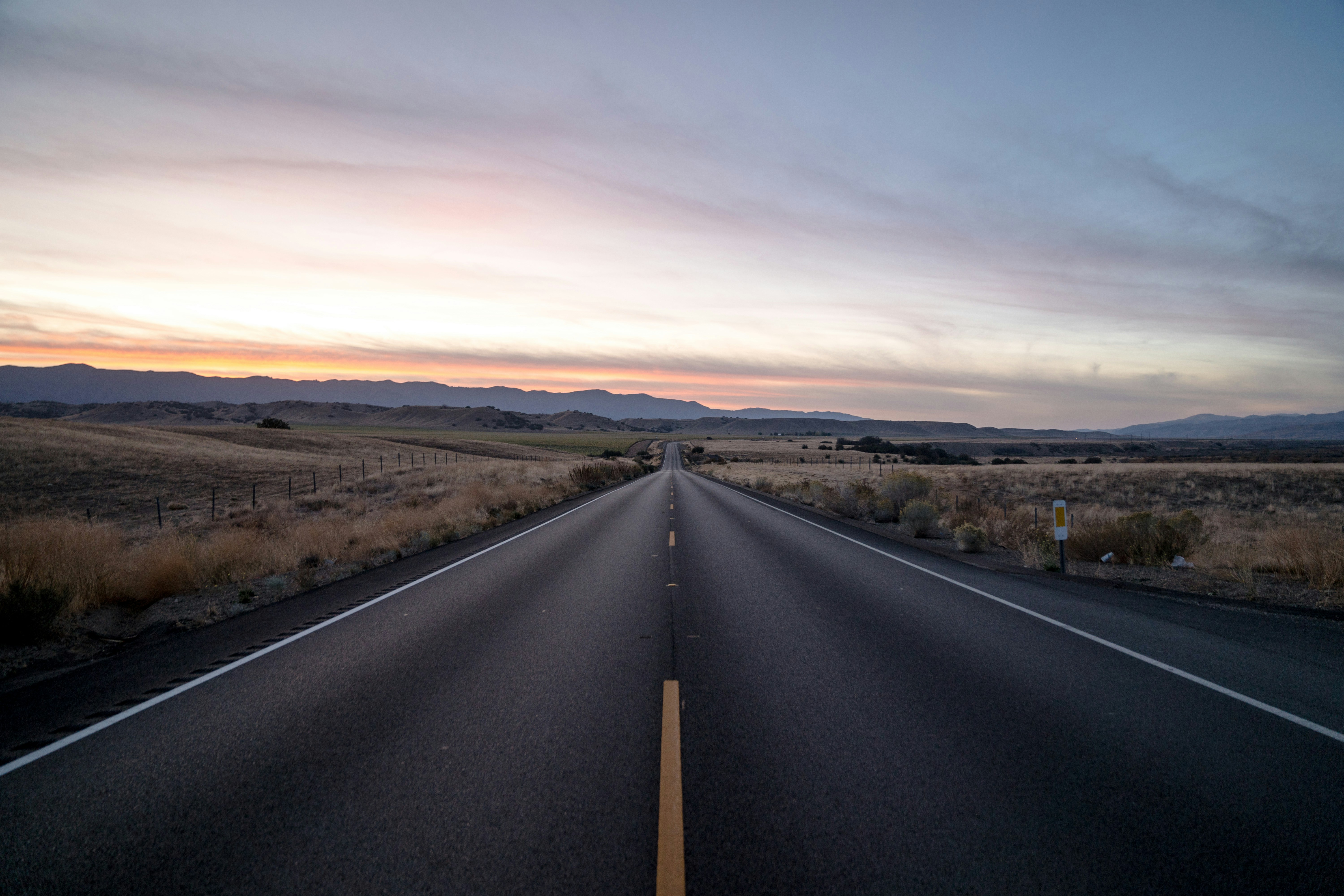 Open road with night sky